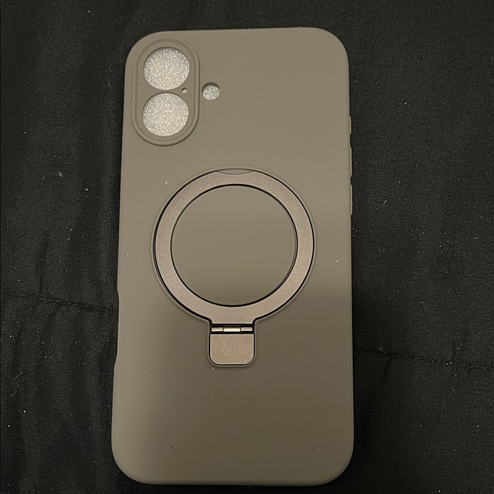 Sleek Gray Phone Case with Ring Holder